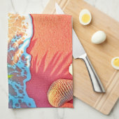 Paradijselijk Strand met Roze Zand Design Theedoek (Quarter Fold)