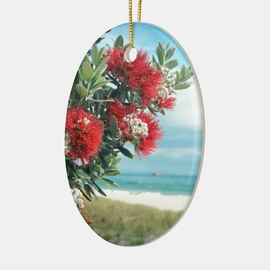 Paradijselijk strand Nieuw-Zeelandse zomer Keramisch Ornament (Links)