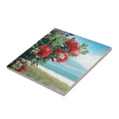 Paradijselijk strand Nieuw-Zeelandse zomer Tegeltje (Zijkant)