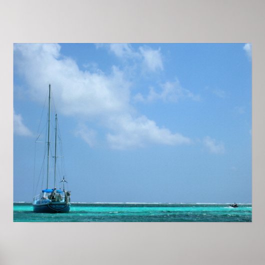 paradijselijke bootscène poster (Voorkant)