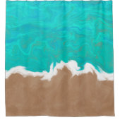 Paradijselijke Kusten Abstract Turquoise Zee Douchegordijn (Voorkant)