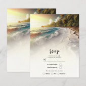 Paradijselijke Zonsondergang op het Strand Rustiek Kaart (Voorkant / Achterkant)