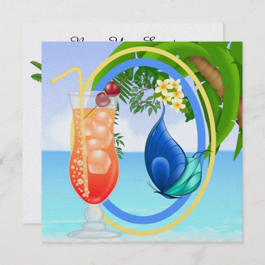 Paradijsstrand Uitnodiging (Voorkant / Achterkant)