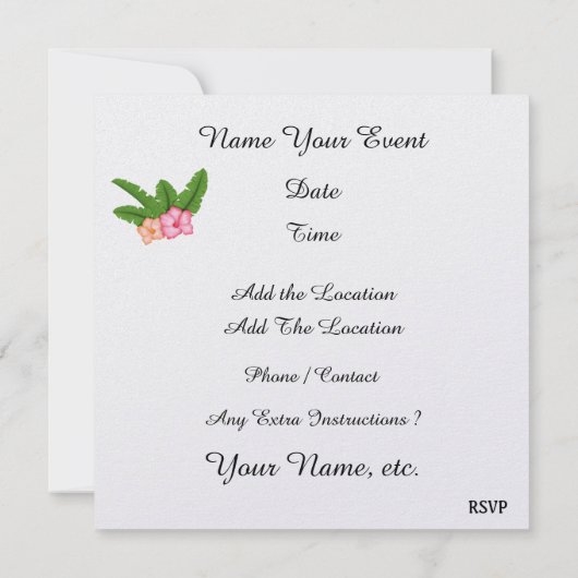 Paradijsstrand Uitnodiging (Achterkant)