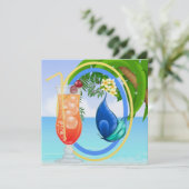 Paradijsstrand Uitnodiging (Staand voorkant)