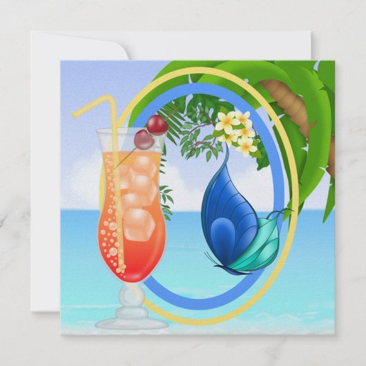 Paradijsstrand Uitnodiging (Voorkant)