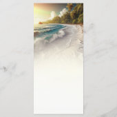 Paradijsstrand Zonsondergang Rustieke Kust Bruilof Menu (Achterkant)