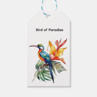 Paradijsvogel, aanpasbaar cadeaulabel