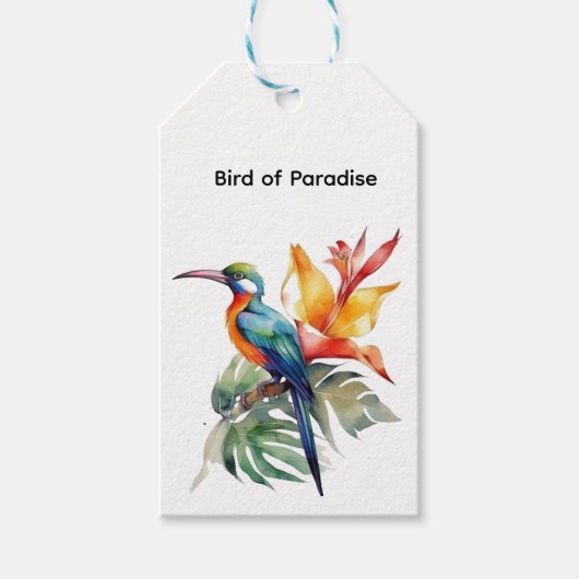 Paradijsvogel, aanpasbaar cadeaulabel (Voorkant)