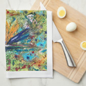 Paradijsvogel Abstracte theedoek (Quarter Fold)