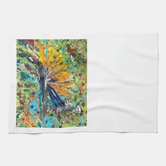 Paradijsvogel Abstracte theedoek (Horizontaal)