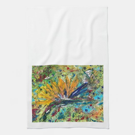 Paradijsvogel Abstracte theedoek (Verticaal)