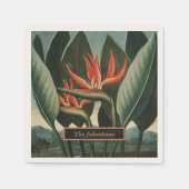 Paradijsvogel Antieke Flora Tempel met Naam Servet (Voorkant)