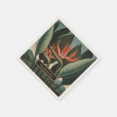 Paradijsvogel Antieke Flora Tempel met Naam Servet (Hoek)