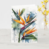 Paradijsvogel - Aquarel bloemen Kaart (Gele Bloem)