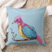 Paradijsvogel | Beste dag is vandaag  Kussensloop Kussen (Deken)