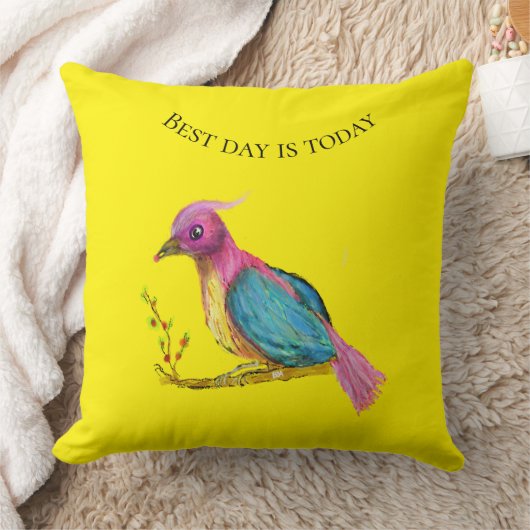 Paradijsvogel | Beste dag is vandaag Kussensloop Kussen (Deken)