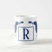 Paradijsvogel blauw monogram koffiemok (Center)