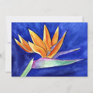 Paradijsvogel Bloem Aquarel Kunst Uitnodiging