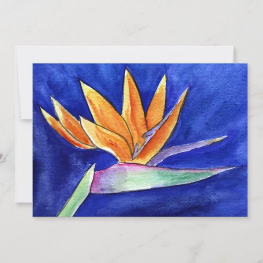 Paradijsvogel Bloem Aquarel Kunst Uitnodiging (Voorkant)
