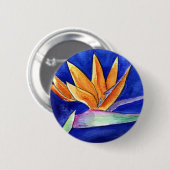 Paradijsvogel Bloem Kunst Knop of Speld Ronde Button 5,7 Cm (Voorkant /achterkant)