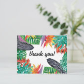 Paradijsvogel Bloemen en Oerwoud Bladeren Bedankt Briefkaart (Staand voorkant)