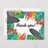 Paradijsvogel Bloemen en Oerwoud Bladeren Bedankt Briefkaart (Voorkant / Achterkant)