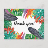 Paradijsvogel Bloemen en Oerwoud Bladeren Bedankt Briefkaart (Voorkant)