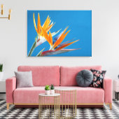 Paradijsvogel bloemenprint canvas afdruk (Insitu (Woonkamer))