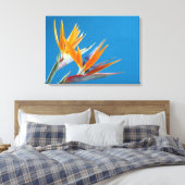 Paradijsvogel bloemenprint canvas afdruk (Insitu (Slaapkamer))