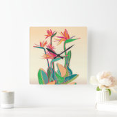 Paradijsvogel bloemenwandklok vierkante klok (Huis)