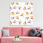Paradijsvogel bloempatroon canvas afdruk (Insitu (Woonkamer))