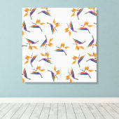 Paradijsvogel bloempatroon canvas afdruk (Insitu (Houten vloer))