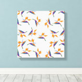 Paradijsvogel bloempatroon canvas afdruk (Insitu (Houten vloer))