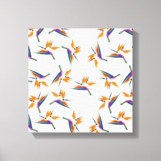 Paradijsvogel bloempatroon canvas afdruk