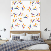 Paradijsvogel bloempatroon canvas afdruk (Insitu (Slaapkamer))