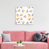 Paradijsvogel bloempatroon canvas afdruk (Insitu (Woonkamer))