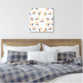 Paradijsvogel bloempatroon canvas afdruk (Insitu (Slaapkamer))