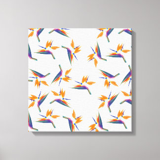 Paradijsvogel bloempatroon canvas afdruk