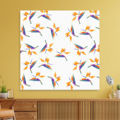 Paradijsvogel bloempatroon canvas afdruk (Insitu (Woonkamer))