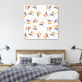 Paradijsvogel bloempatroon canvas afdruk (Insitu (Slaapkamer))