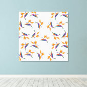 Paradijsvogel bloempatroon canvas afdruk (Insitu (Houten vloer))