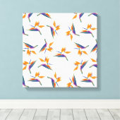 Paradijsvogel bloempatroon canvas afdruk (Insitu (Houten vloer))