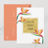 Paradijsvogel Elegant Goud Witte Bruiloft Briefkaart (Voorkant / Achterkant)