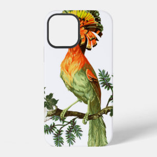 Paradijsvogel en exotische bloemen op een witte ac iPhone 12 hoesje