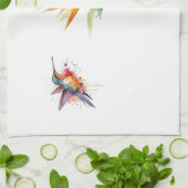 Paradijsvogel en kolibrie in waterverf theedoek (Gevouwen)