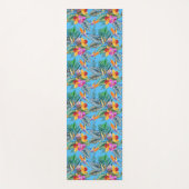 Paradijsvogel en orchidee zomer blauwe tuin yogamat (Voorkant)