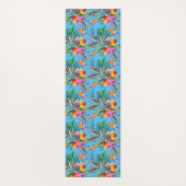 Paradijsvogel en orchidee zomer blauwe tuin yogamat (Achterkant)