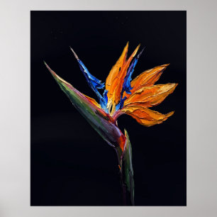 Paradijsvogel — Exotisch botanisch impasto Poster