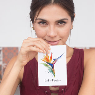 Paradijsvogel exotische bloemheldere waterverf briefkaart